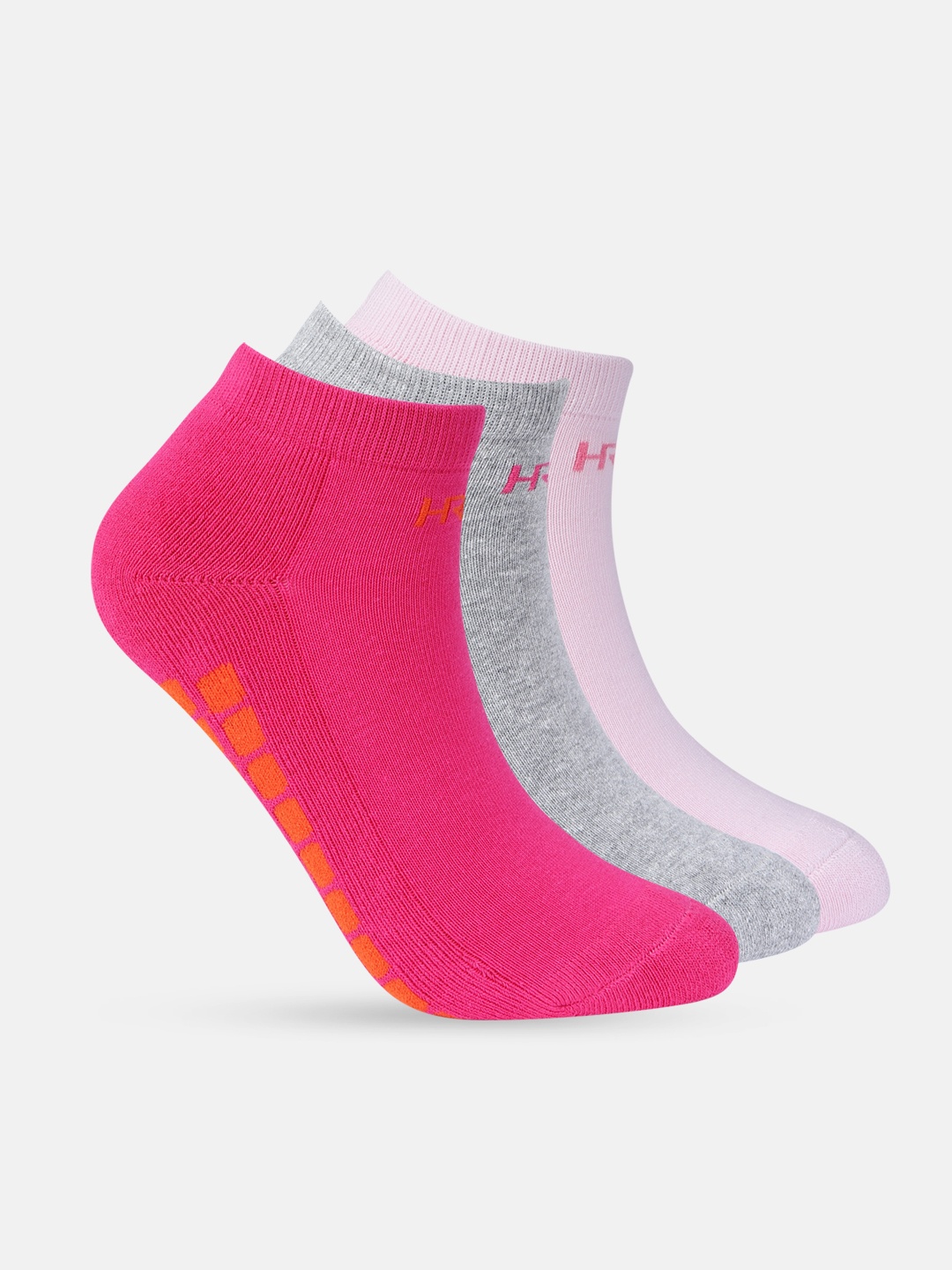 

HRX by Hrithik Roshan Women Set of 3 Patterned Ankle-Length Socks, Pink