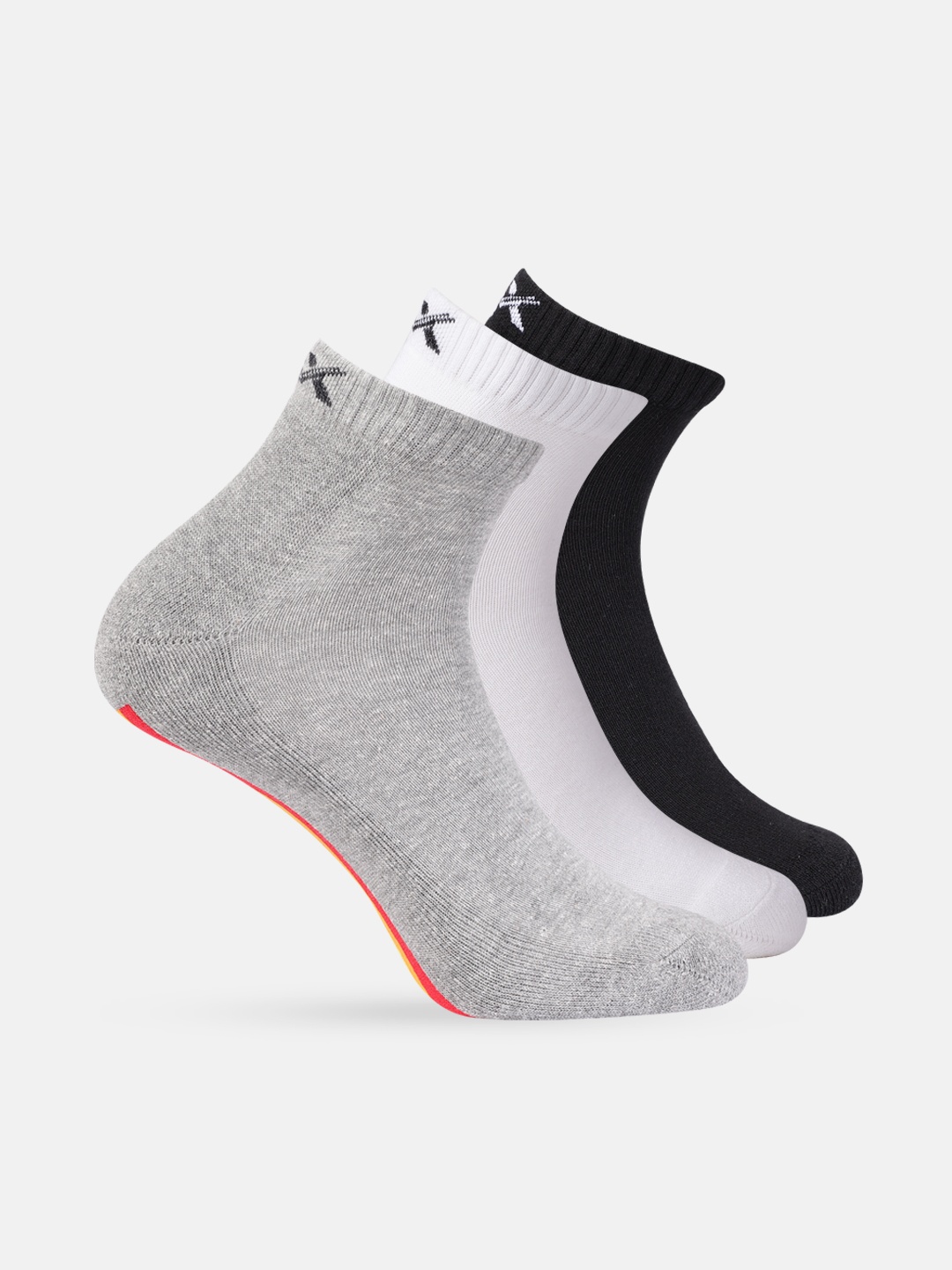 

HRX by Hrithik Roshan Men Pack of 3 Rainbow Striped Above Ankle-Length Socks, White