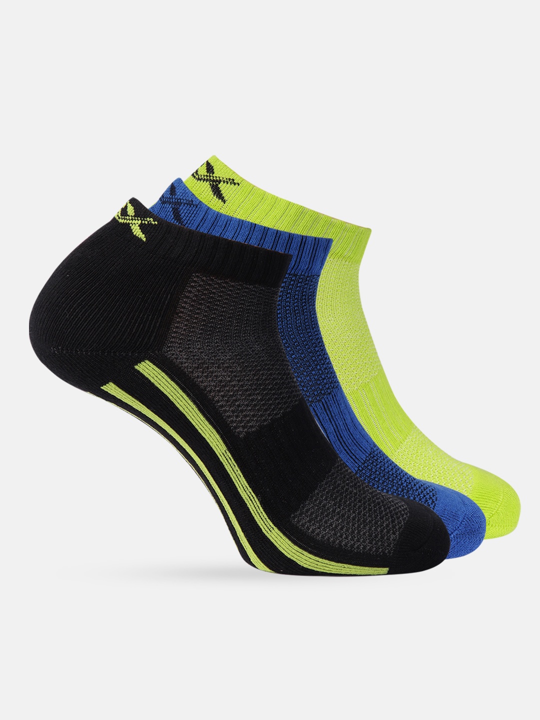 

HRX by Hrithik Roshan Men Set of 3 Ankle Length Socks, Blue
