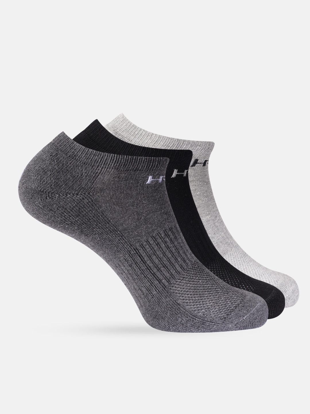 

HRX by Hrithik Roshan Men Pack Of 3 Patterned Ankle-Length Socks, Black