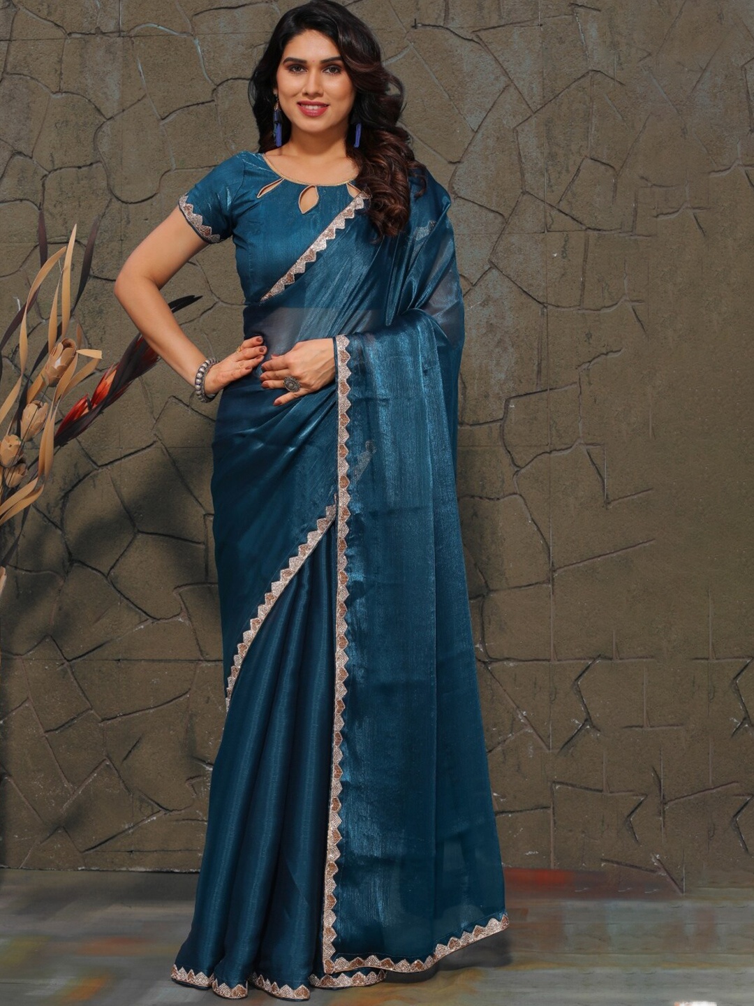 

KRISHNA R FASHION Pure Silk Saree, Blue