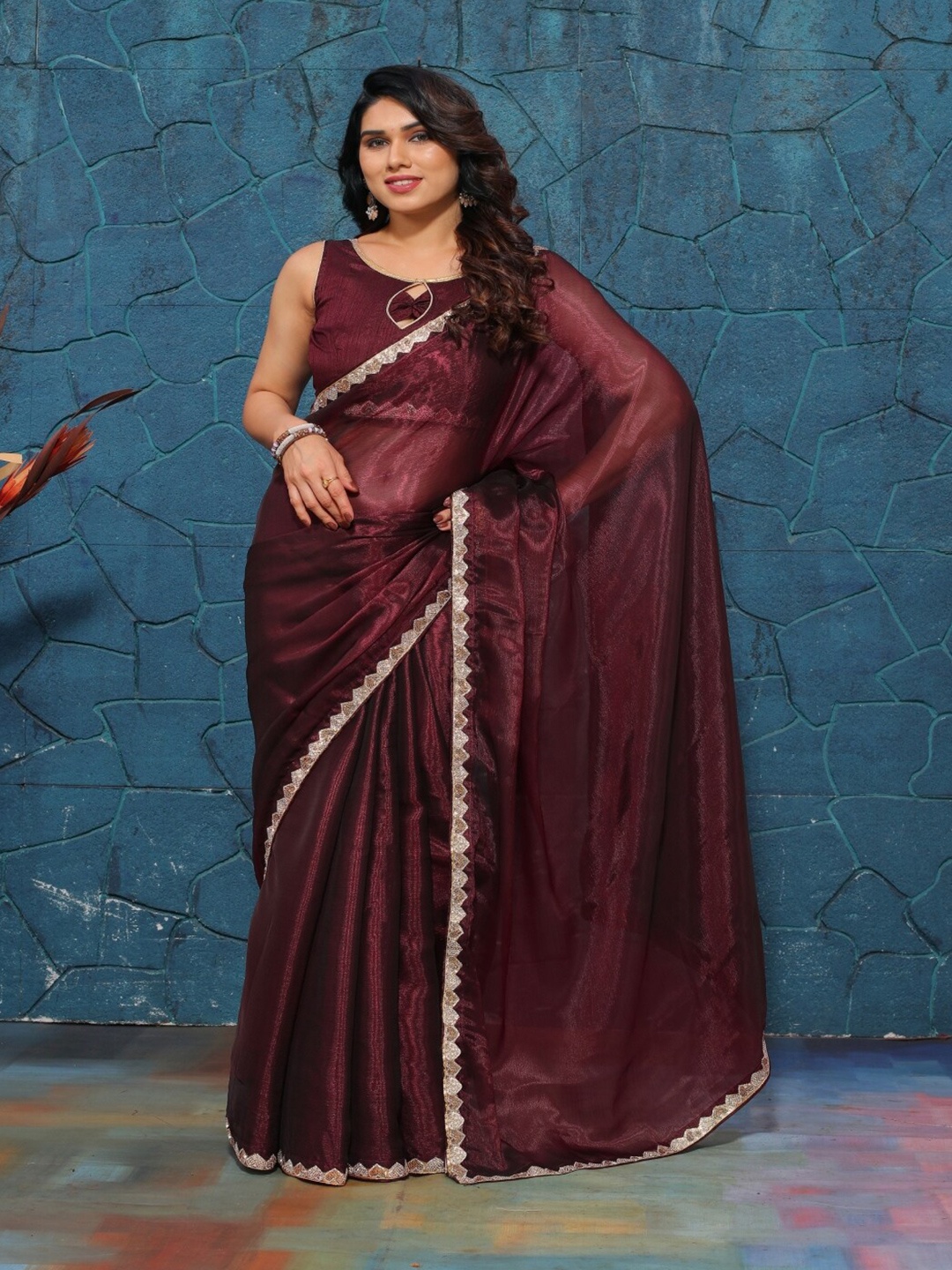 

KRISHNA R FASHION Pure Silk Saree, Maroon