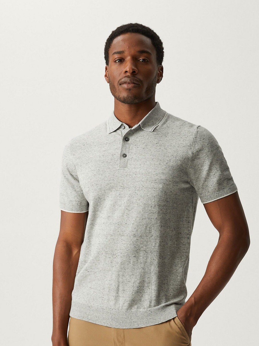 

Marks & Spencer Short Sleeves Polo Collar T-shirt, Grey