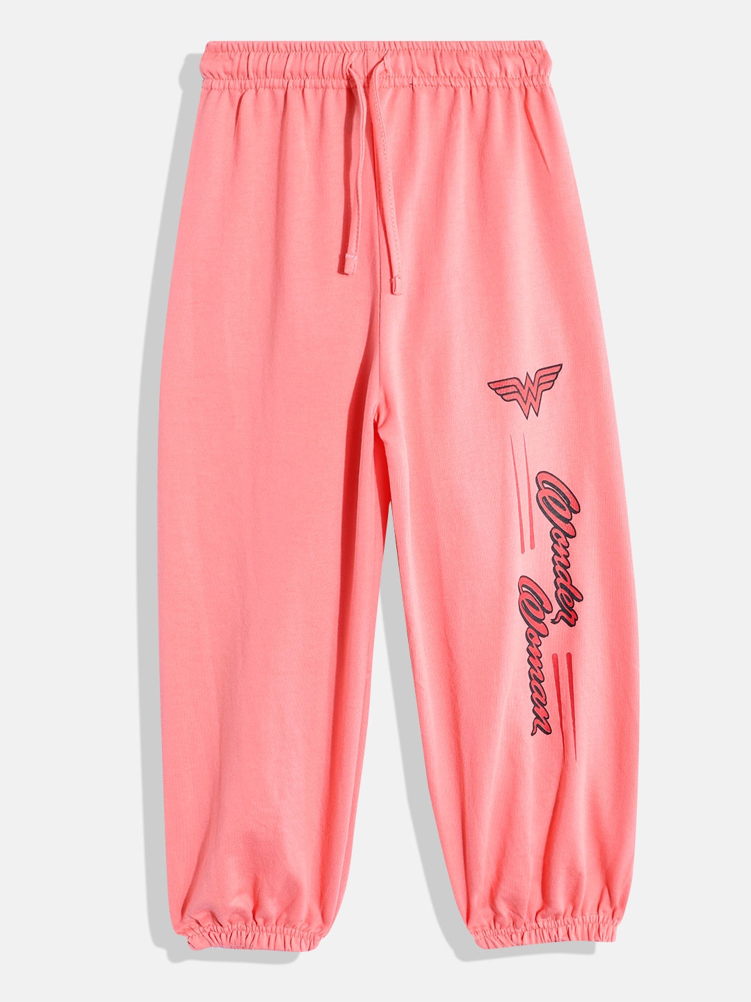

Eteenz Girls Wonder Woman Print Detail Premium Cotton Joggers, Peach