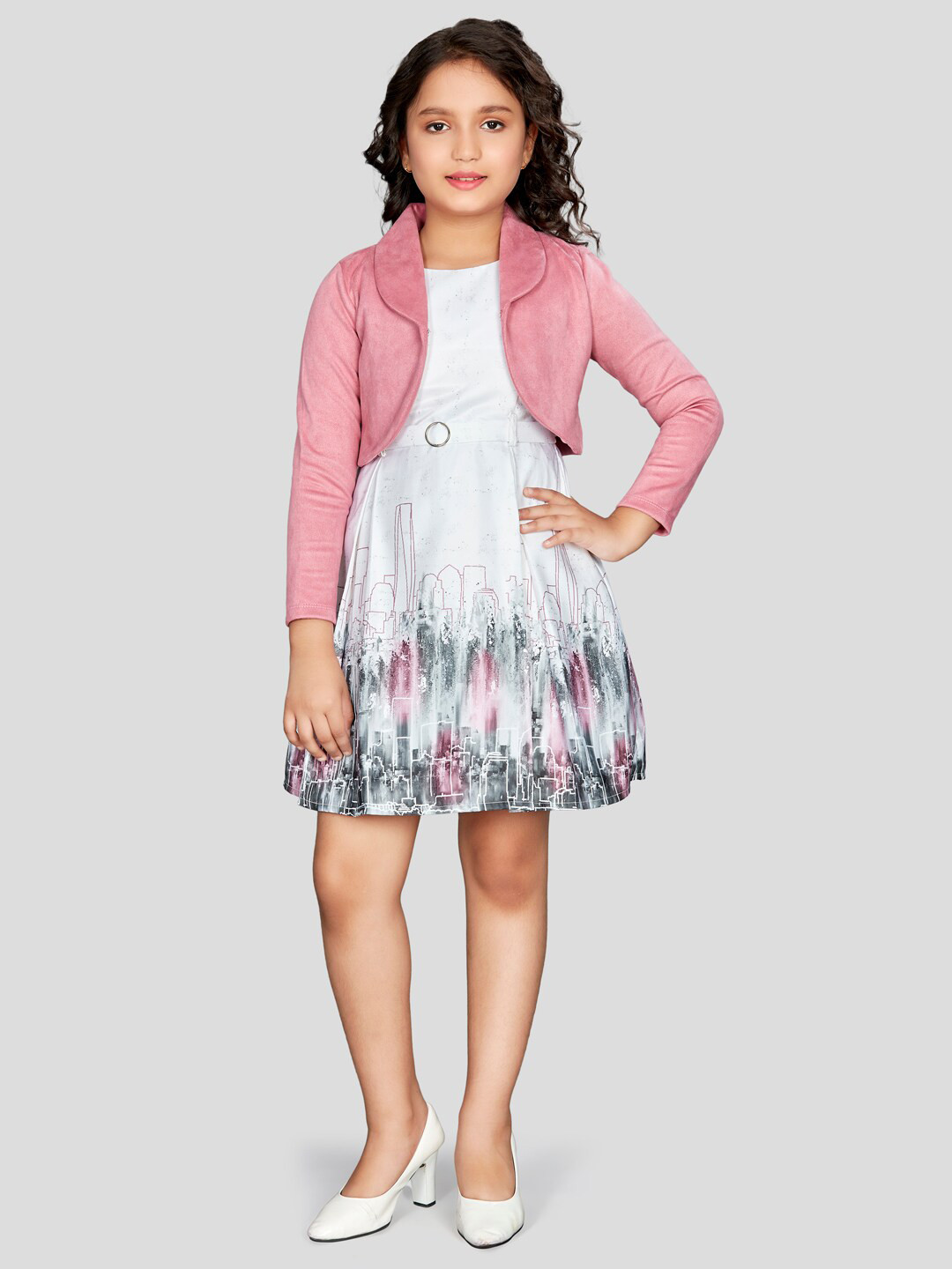 

Peppermint Girls Round Neck A-Line Dress, Pink