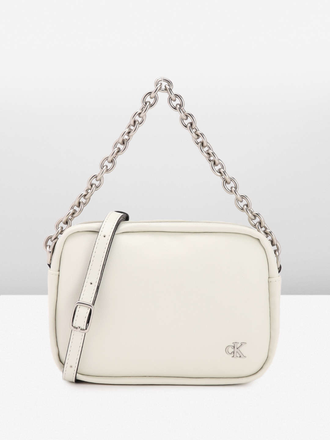 

Calvin Klein Women Solid Handheld Bag, Off white