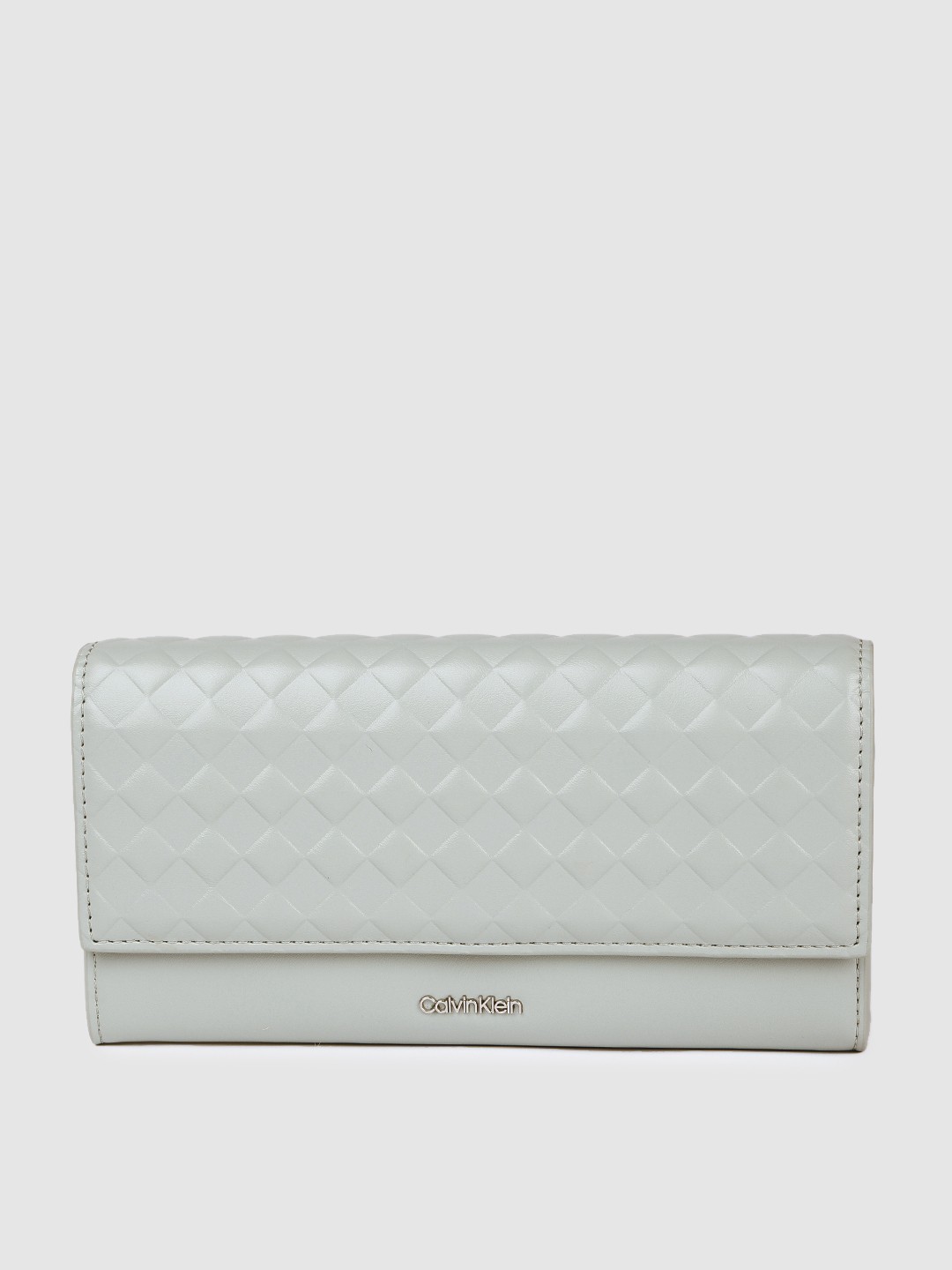 

Calvin Klein Women Geometric Quilted PU Envelope Wallet With RFID Protection, Green