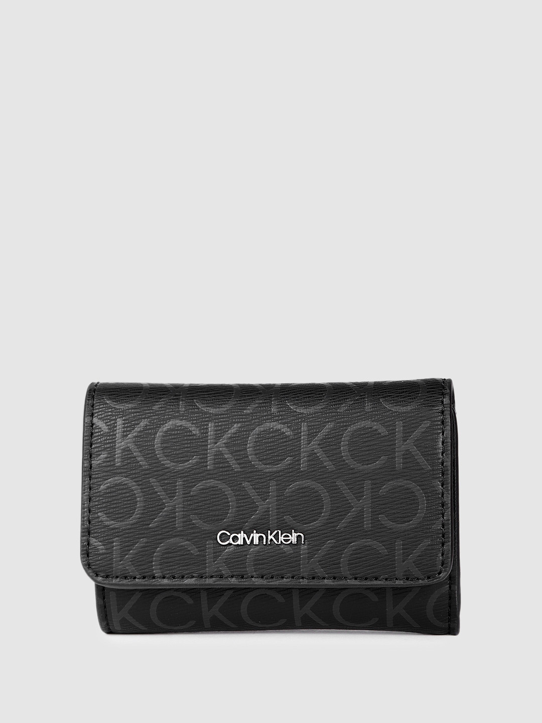 

Calvin Klein Women Brand Logo Three Fold Wallet, Black