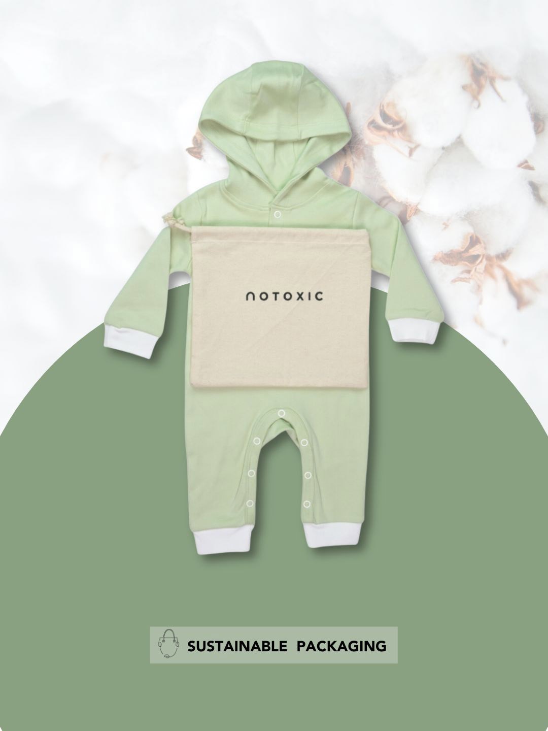

BAESD Infants Hooded Pure Cotton Rompers, Green