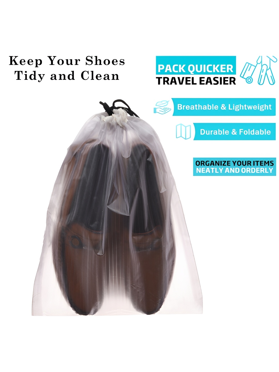 

Kuber Industries Pack of 18 Shoe Cover & Organizers, Transparent
