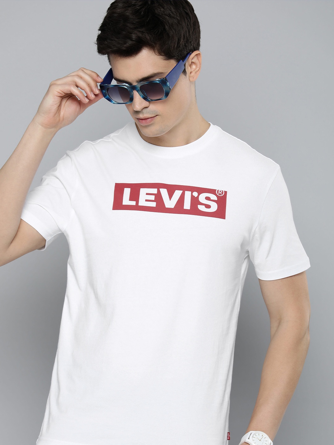 

Levis Brand Logo Printed Pure Cotton Slim Fit T-shirt, White