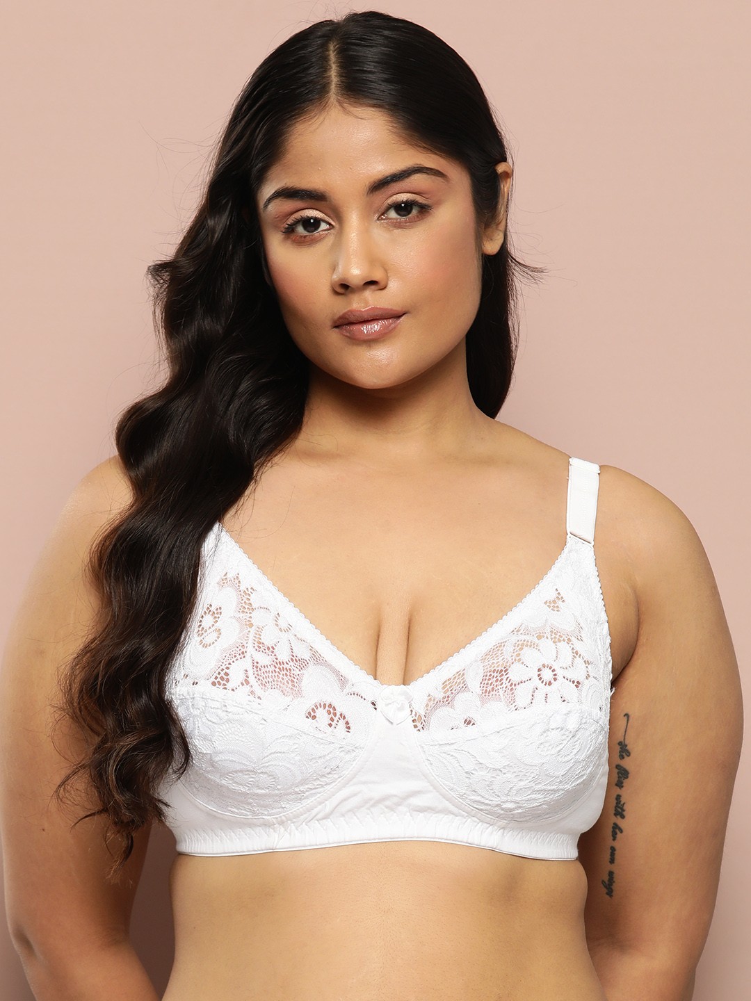 

Sztori Plus Size Solid Full Coverage Non Padded Bra, White