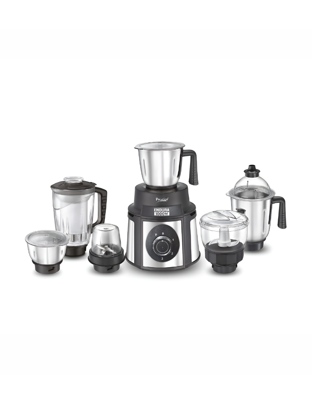 

Prestige Silver toned & Black Endura 6 Jars 1000 W Mixer Grinder