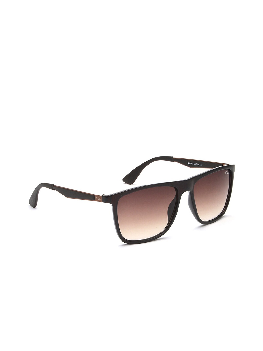 

IRUS by IDEE Men Square Sunglasses with UV Protected Lens IRS1267C2SG, Brown