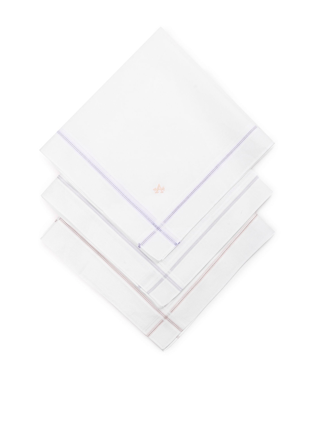 

Arrow Men Pack Of 3 Logo Embroidered Pure Cotton Handkerchiefs, White