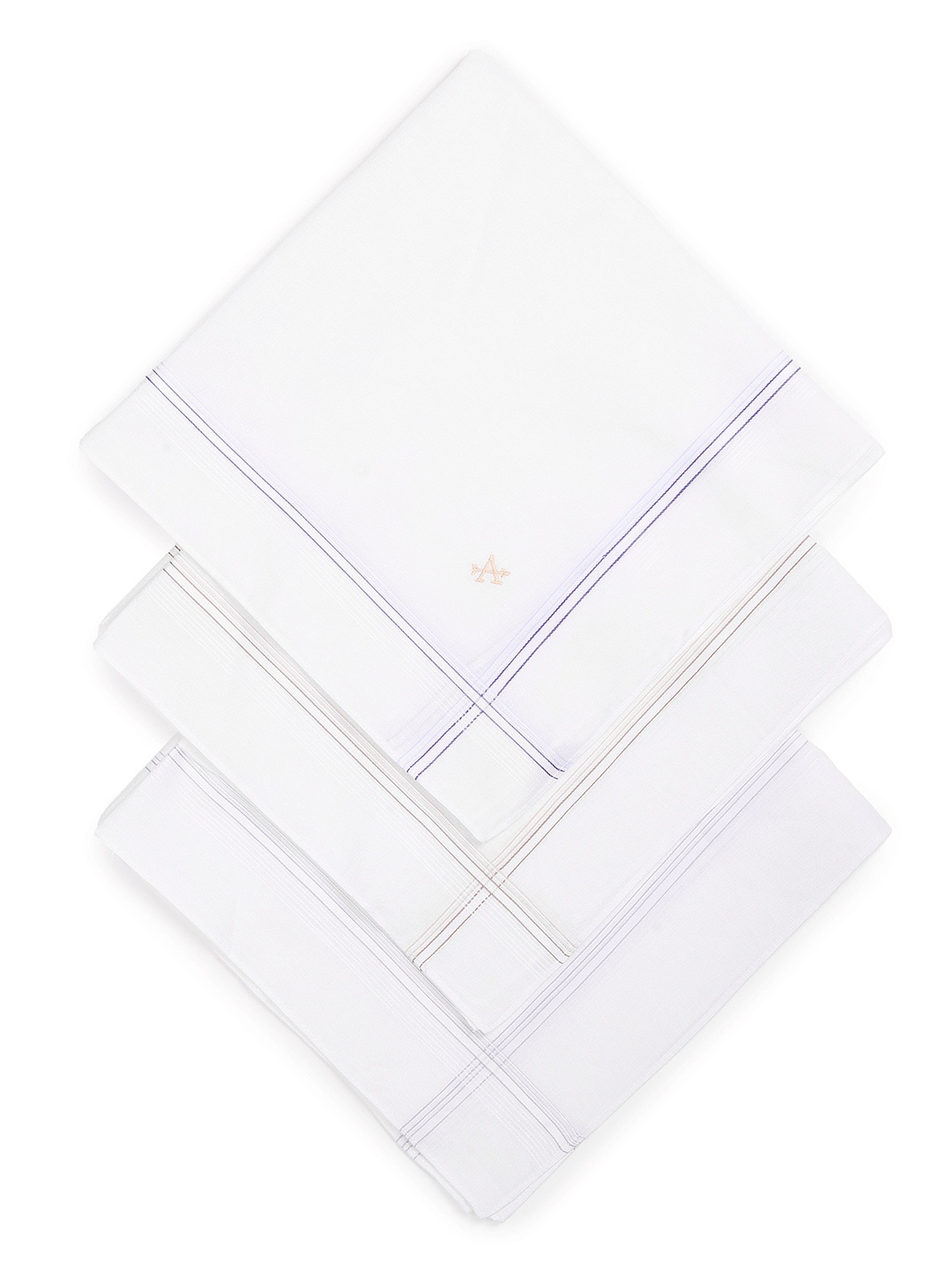 

Arrow Men Pack Of 3 Logo Embroidered Pure Cotton Handkerchiefs, White