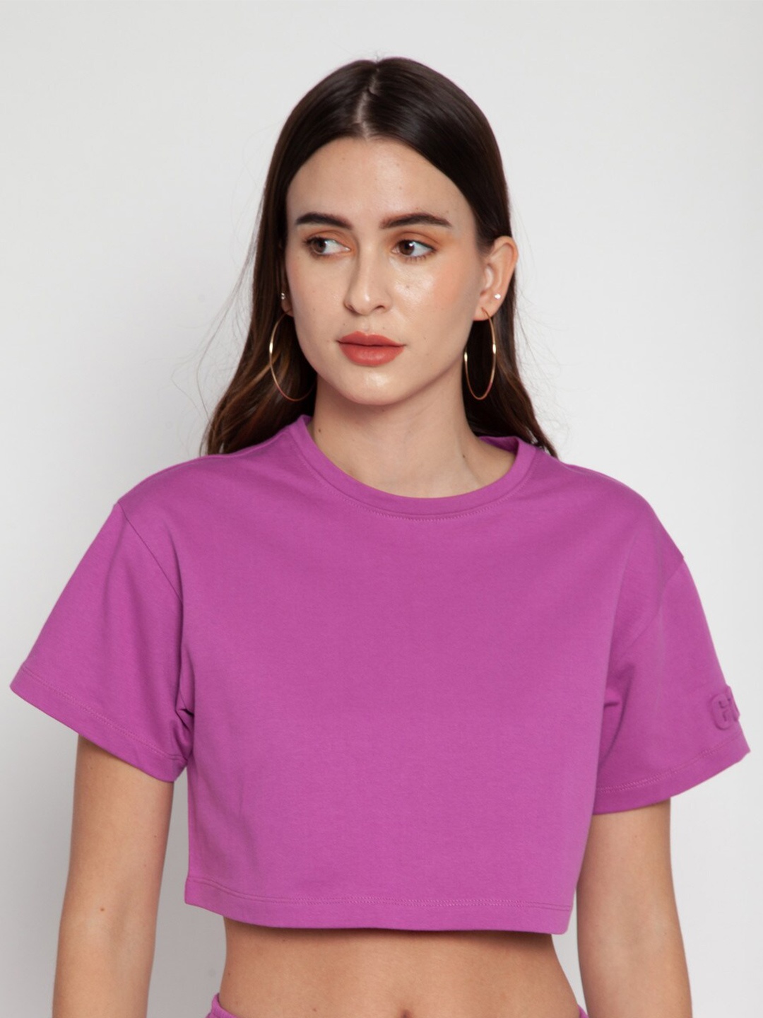 

CAVA Orchid Cava Embossed Crop Tee, Pink