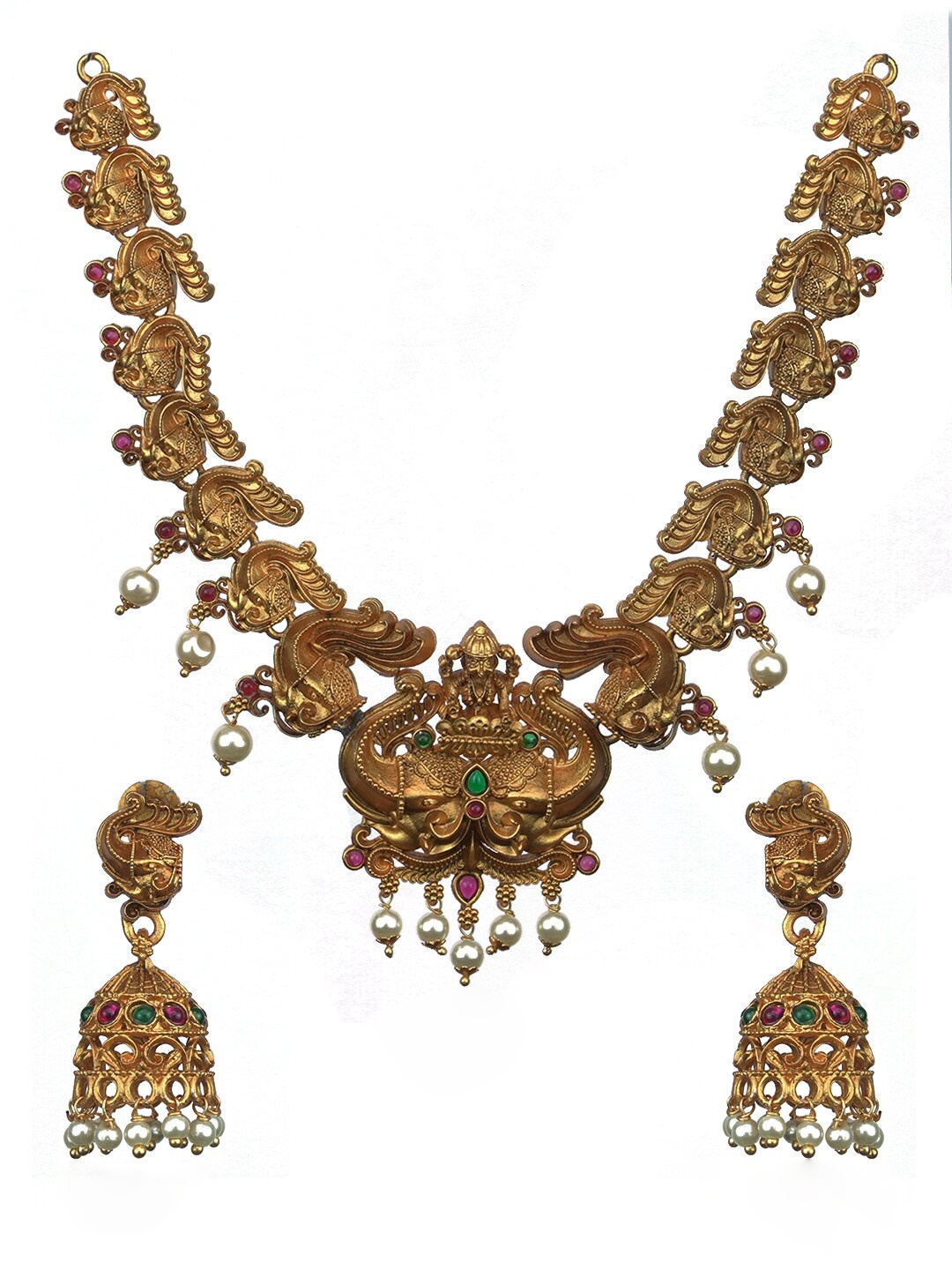 

Diksha collection Gold-Plated Stone Studded Jewellery Set