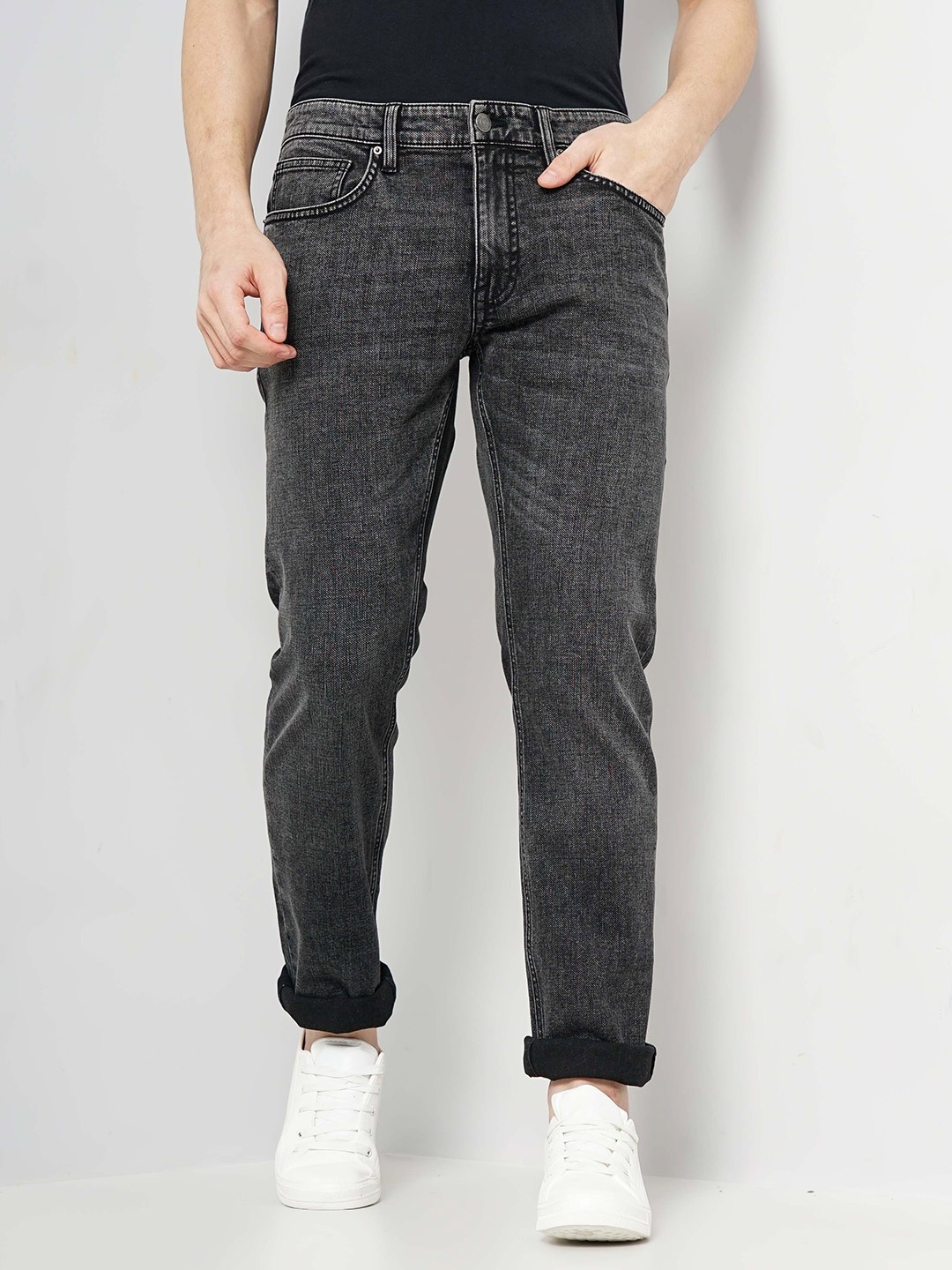 

Celio Men Jean Mid Rise Straight Fit Cotton Jeans, Black