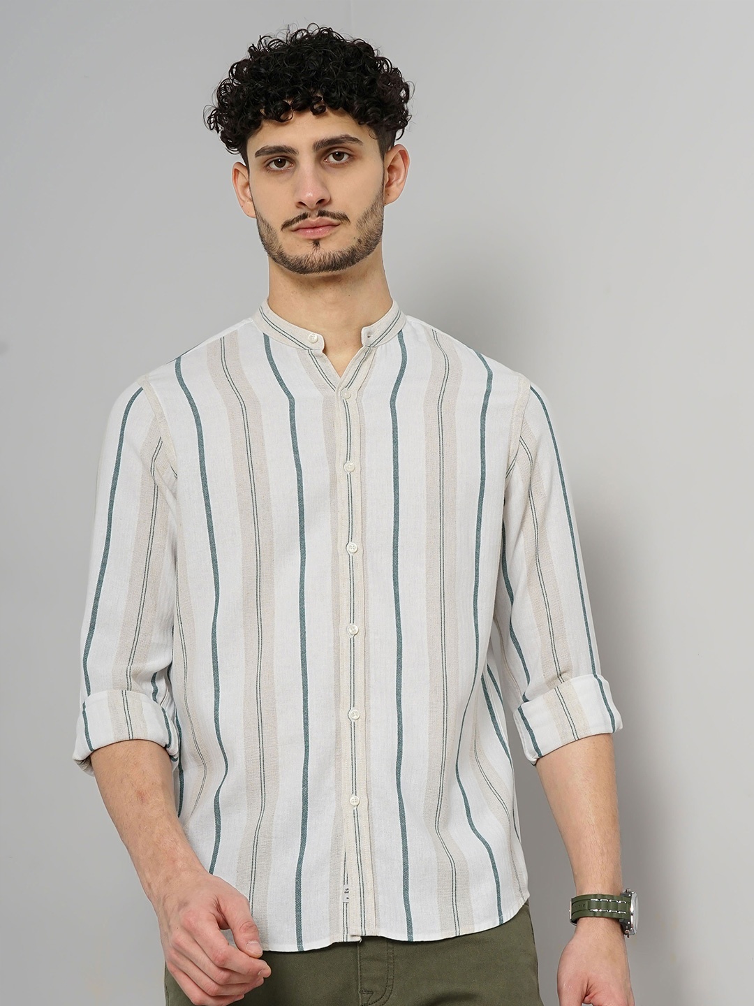 

Celio Classic Opaque Striped Casual Shirt, Blue