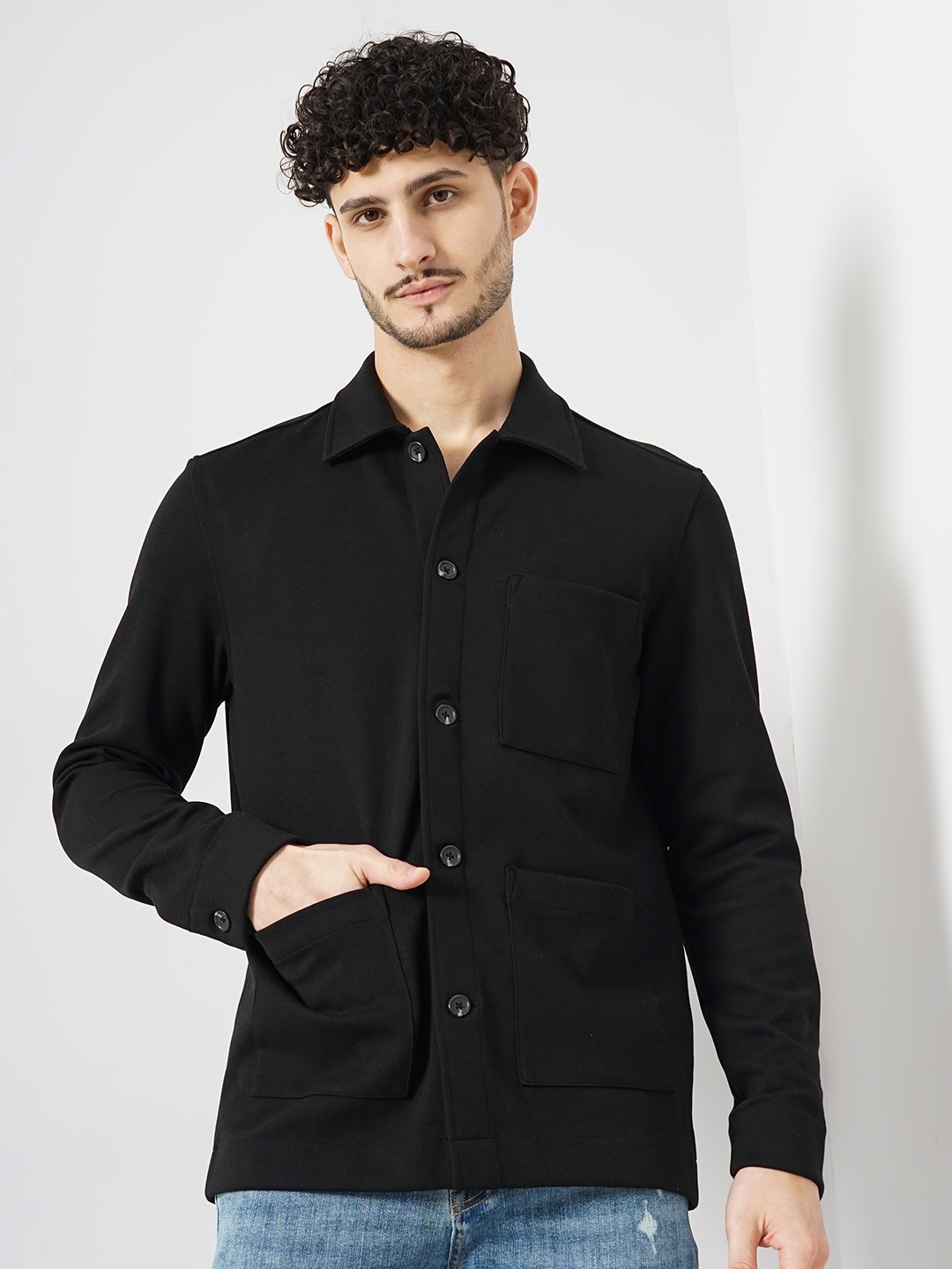

Celio Classic Opaque Casual Shirt, Black