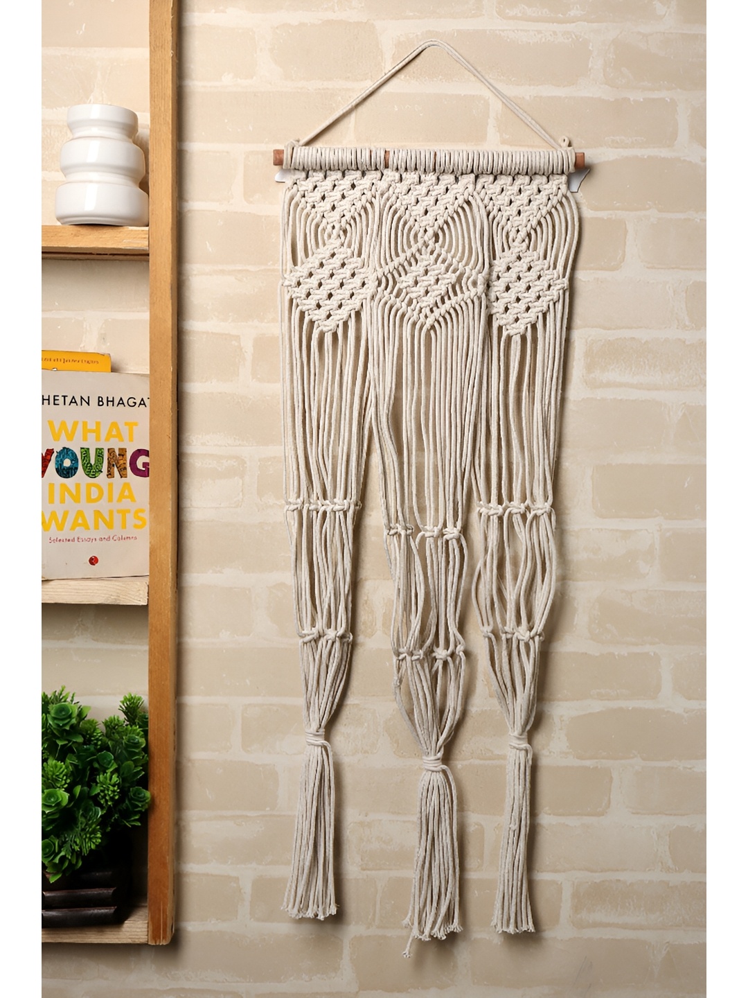 

Akaar White Self Designed Boho Chic Macrame Hanging Wall Decor