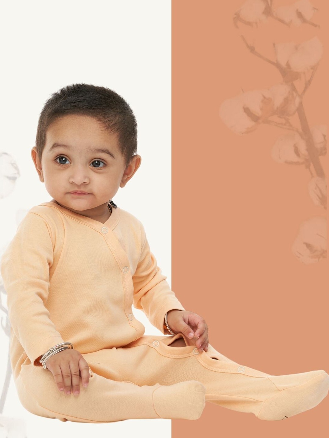 

BAESD Infants Pure Cotton Sleepsuit, Orange