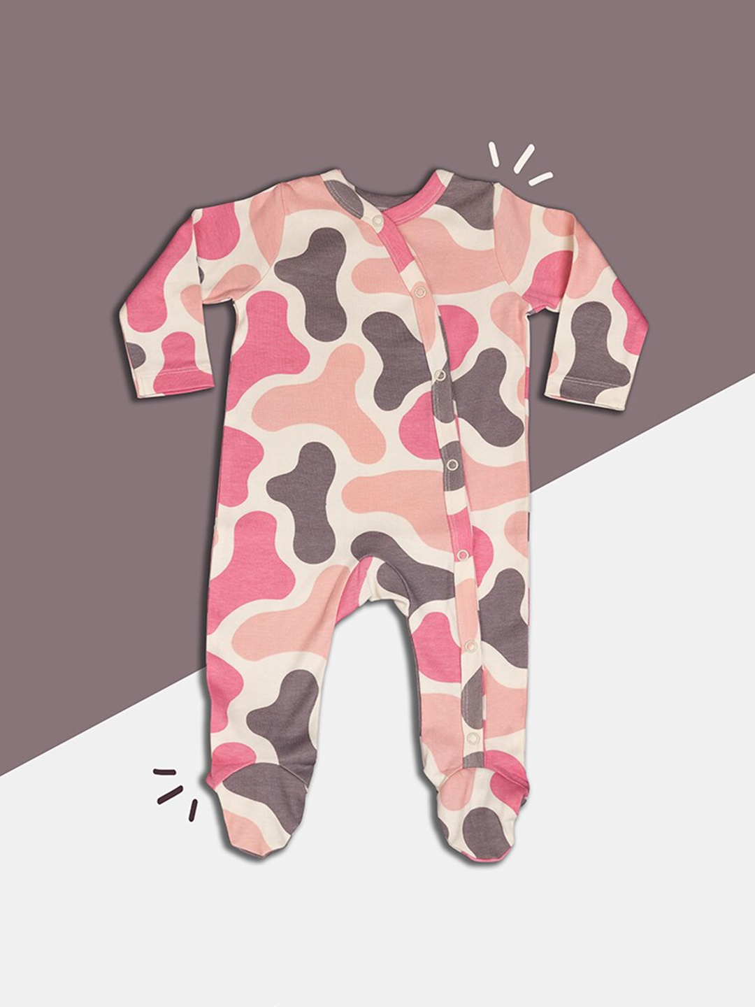 

BAESD Infants Printed Pure Cotton Sleepsuit, Pink