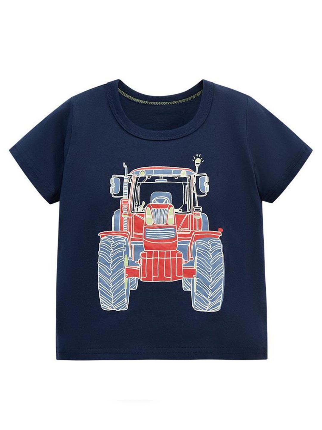 

StyleCast Kids Cotton Printed Regular Fit Round Neck T-shirt, Navy blue