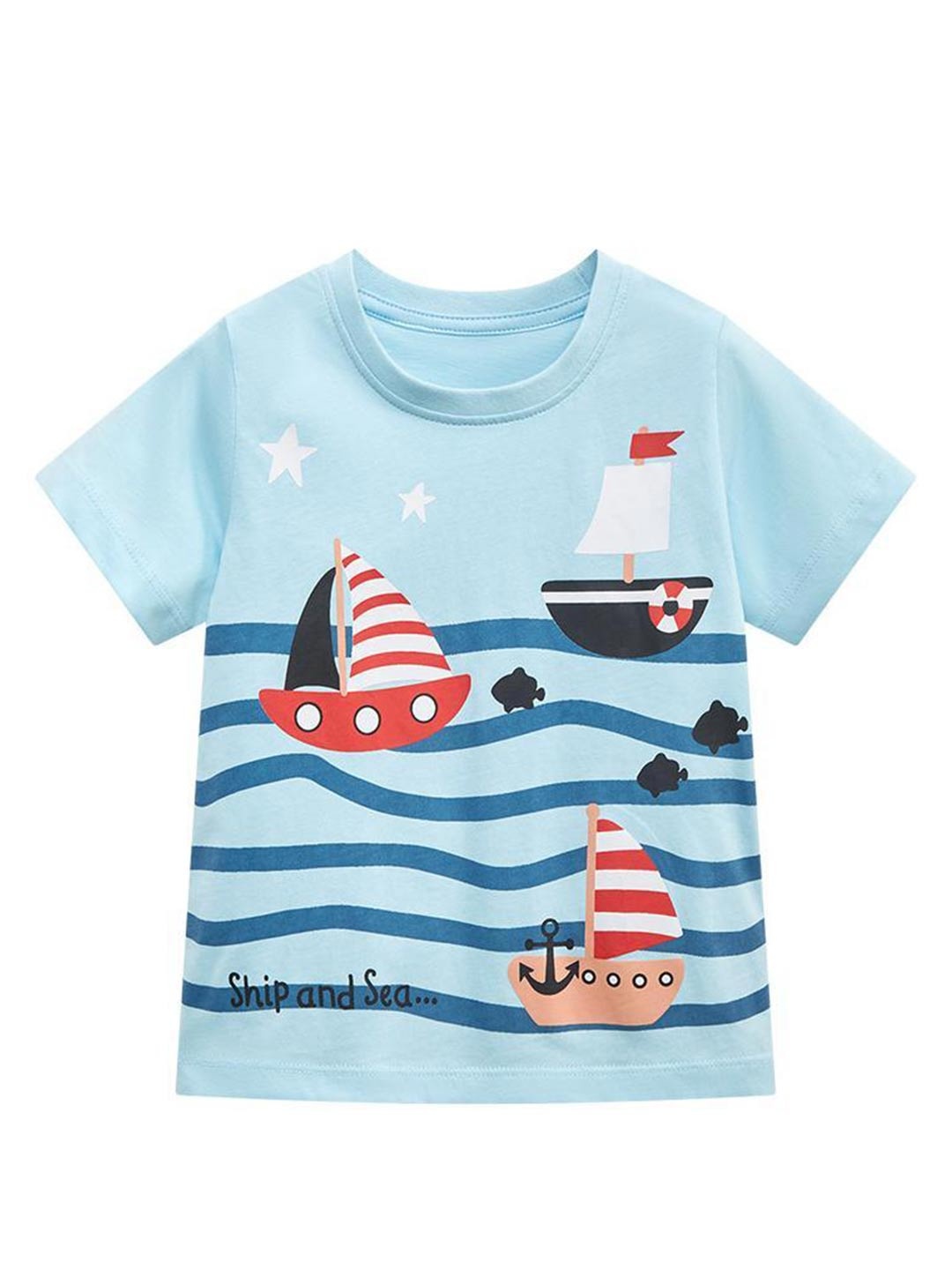 

StyleCast Kids Blue Cotton Printed Regular Fit Round Neck T-shirt