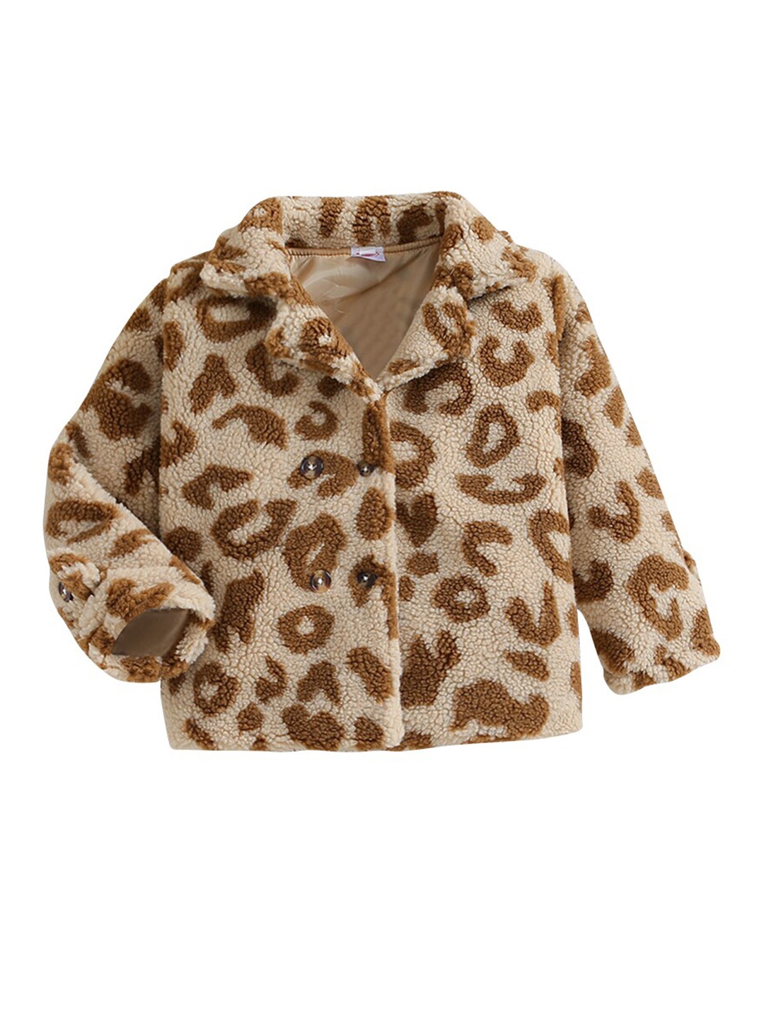 

StyleCast Boys Brown Animal Printed Cotton Insulator Fur Tailored Jacket, Beige