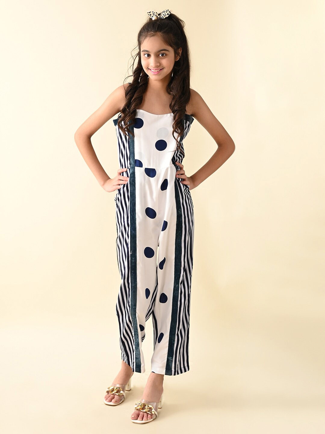 

BAESD Girls Striped Shoulder Straps Basic Jumpsuit, Blue