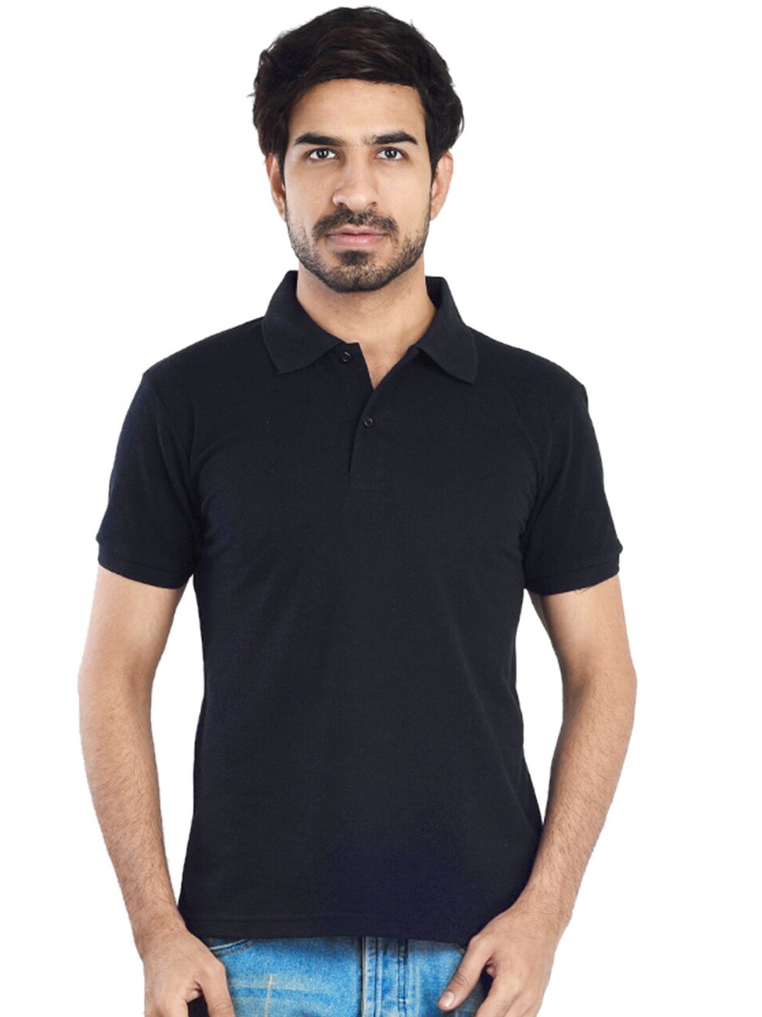 

Clothe Funn Polo Collar Knitted Regular Fit T-shirt, Navy blue