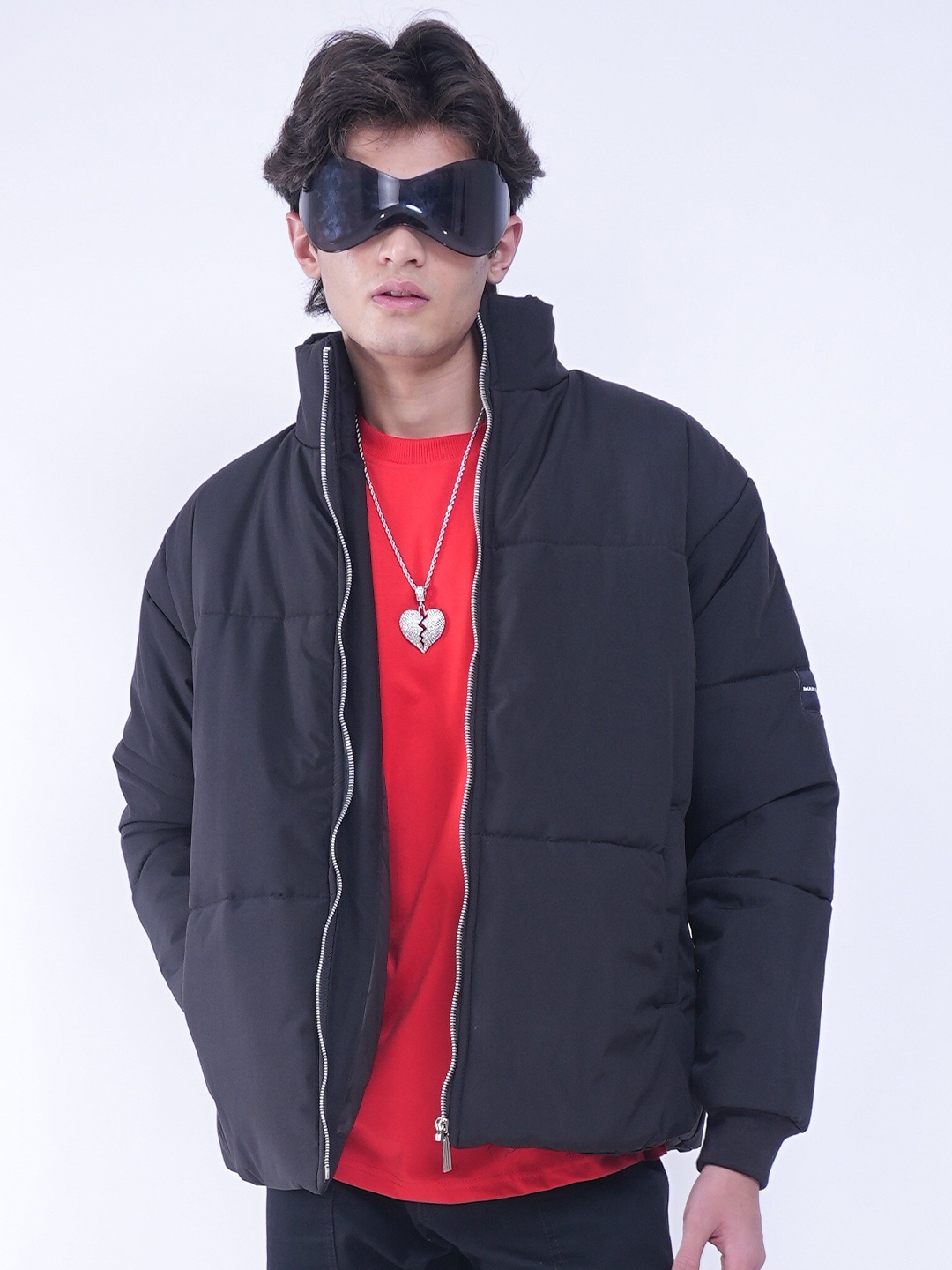 

Main Character India Stand Collar Puffer Jacket, Black
