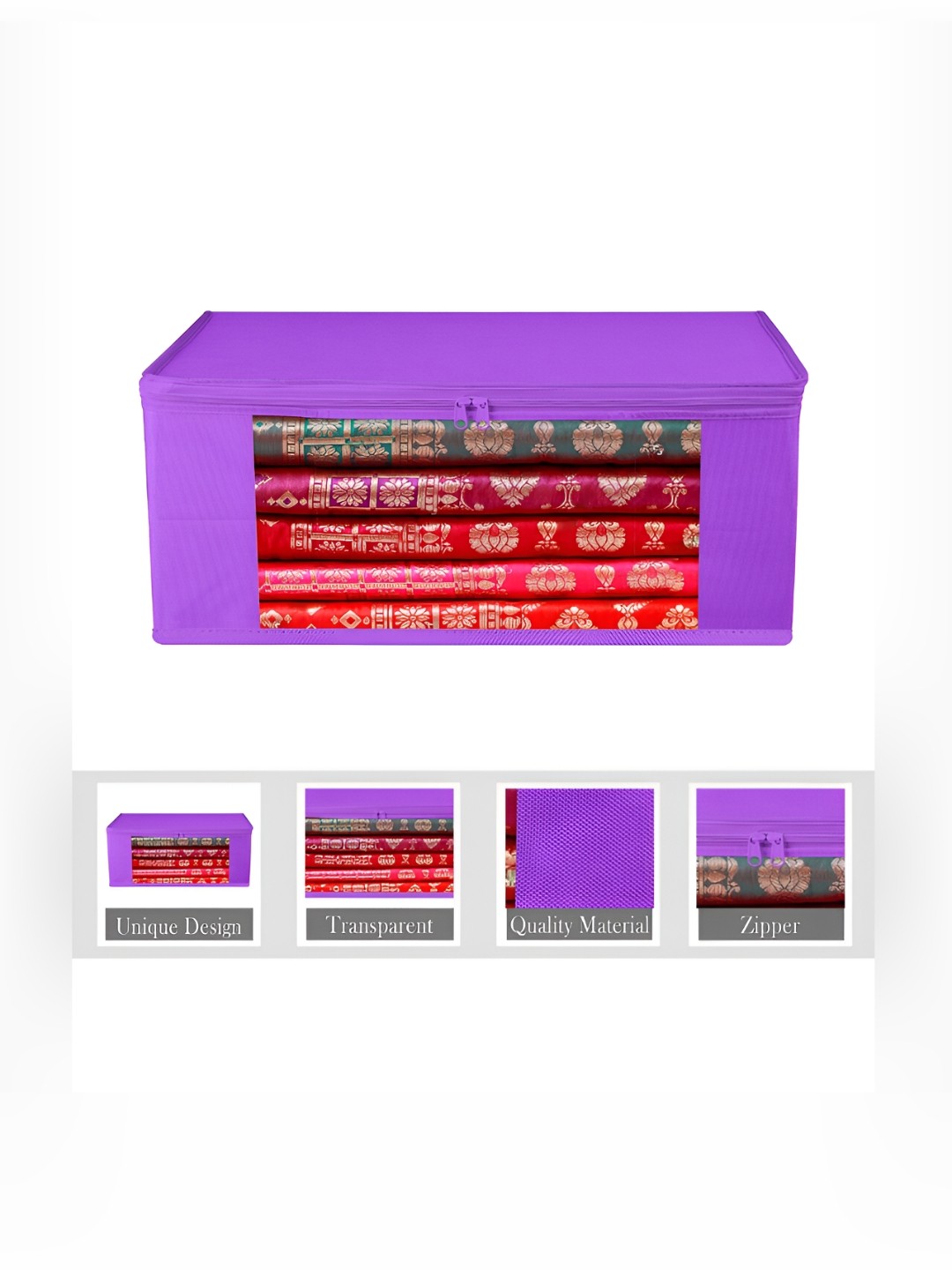 

Kuber Industries Purple 12 Pcs Cloth Organisers