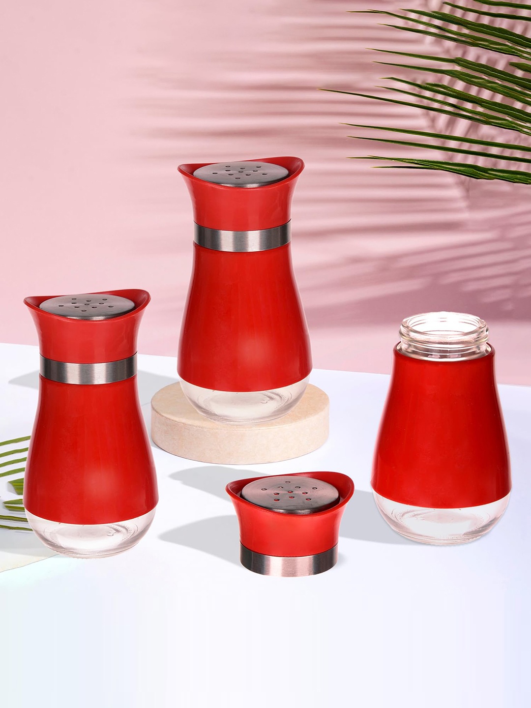 

Kuber Industries Pack of 3 Salt Shakes, Red