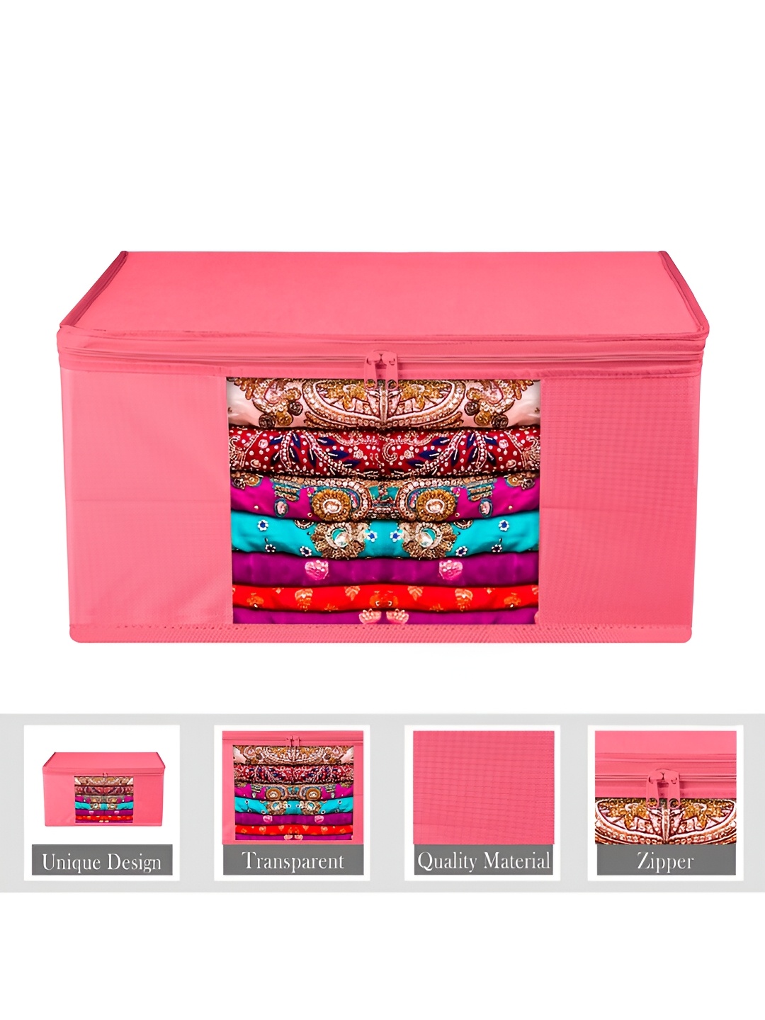 

Kuber Industries Pink 9 Pieces Saree Cover Organisers