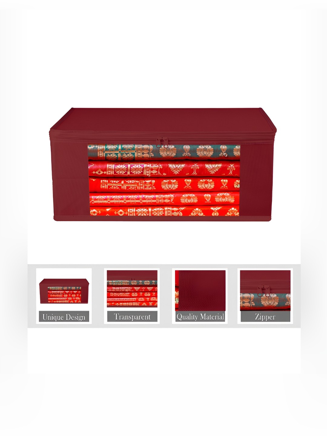

Kuber Industries Maroon 9 Pieces Saree Cover Organisers