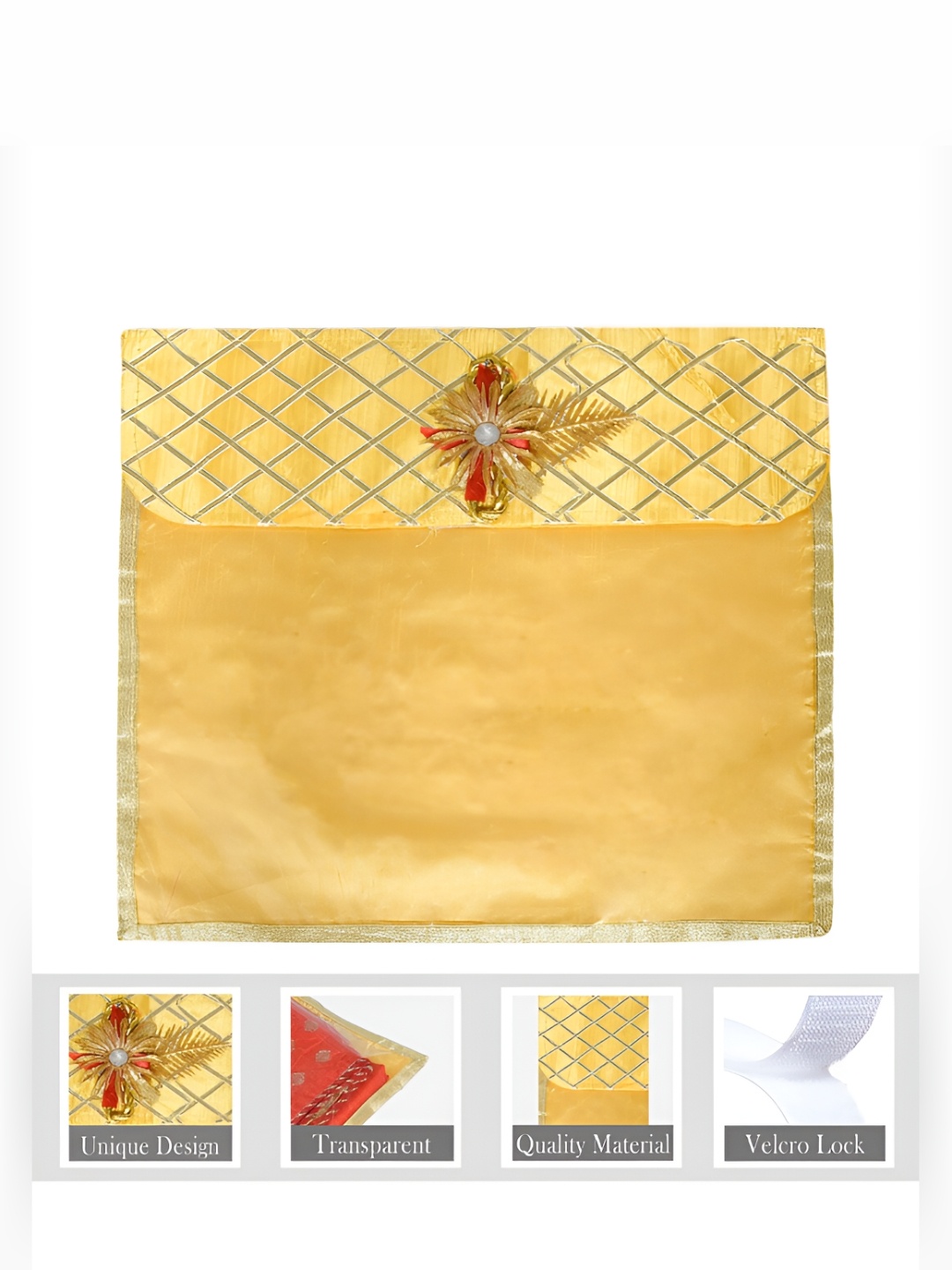 

Kuber Industries Yellow & Gold Toned 9 Pieces Saree Cover Organisers