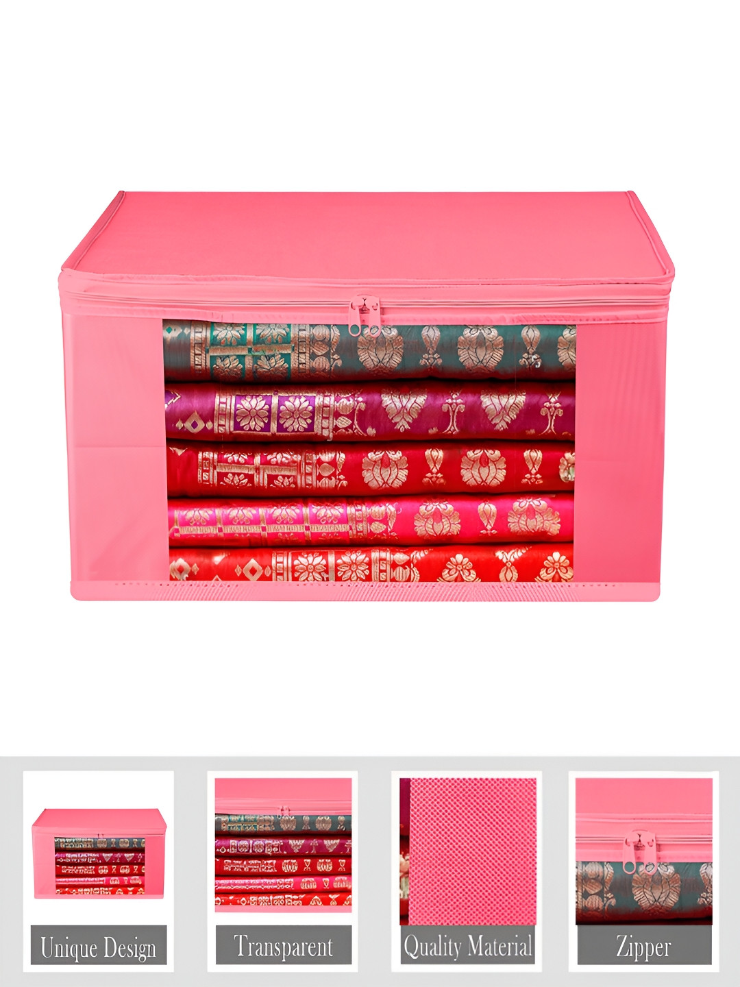 

Kuber Industries Pink 9 Pieces Regular Organisers