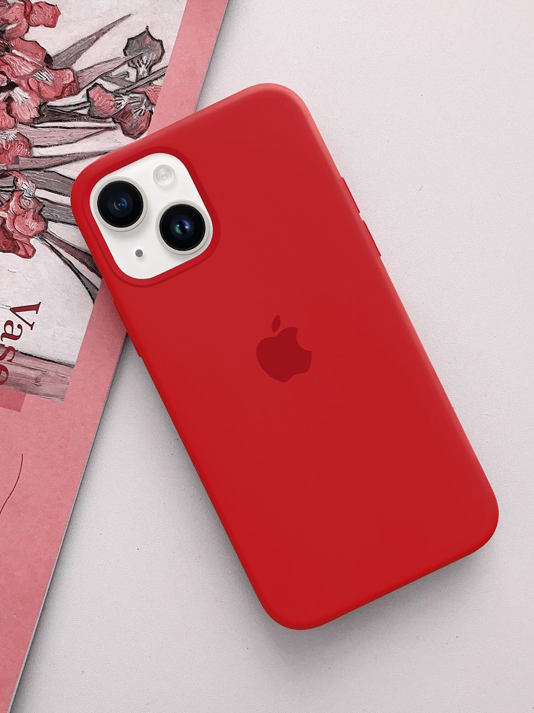 

TREEMODA Silicone iPhone 15Plus Mobile Cover, Red