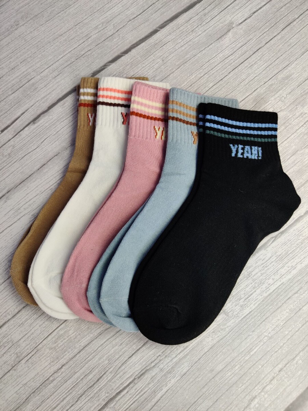 

EL REGALO Women Pack Of 5 Ankle-Length Socks, Brown