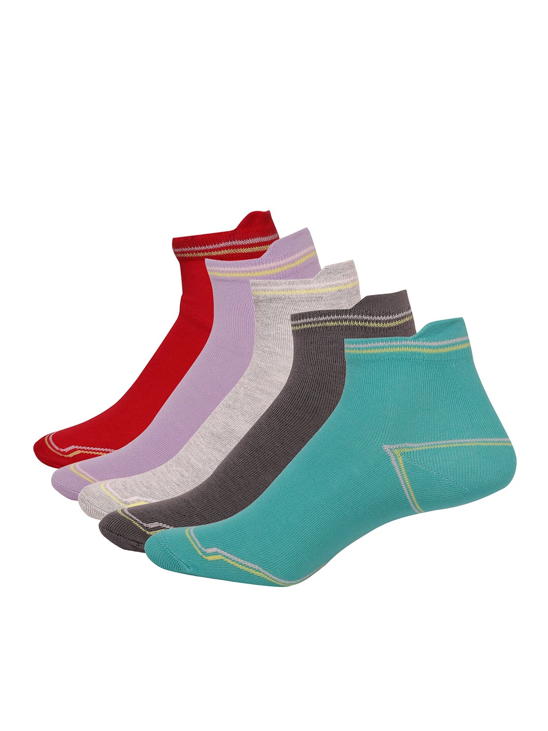 

Feelings Women Pack of 5 Assorted Pure Cotton Ankle Length Socks