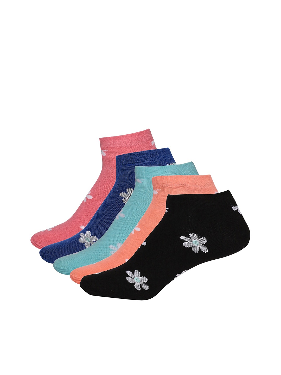 

Feelings Women Pack Of 5 Assorted Patterned Cotton Odor-Free Ankle-Length Socks
