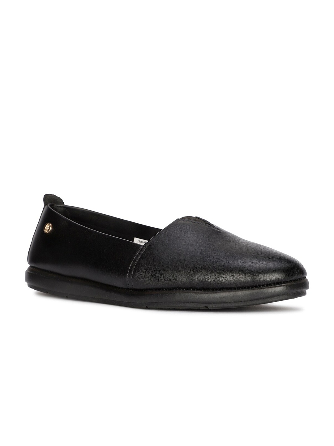 

Hush Puppies Women NONIE Leather Slip-On Sneakers, Black