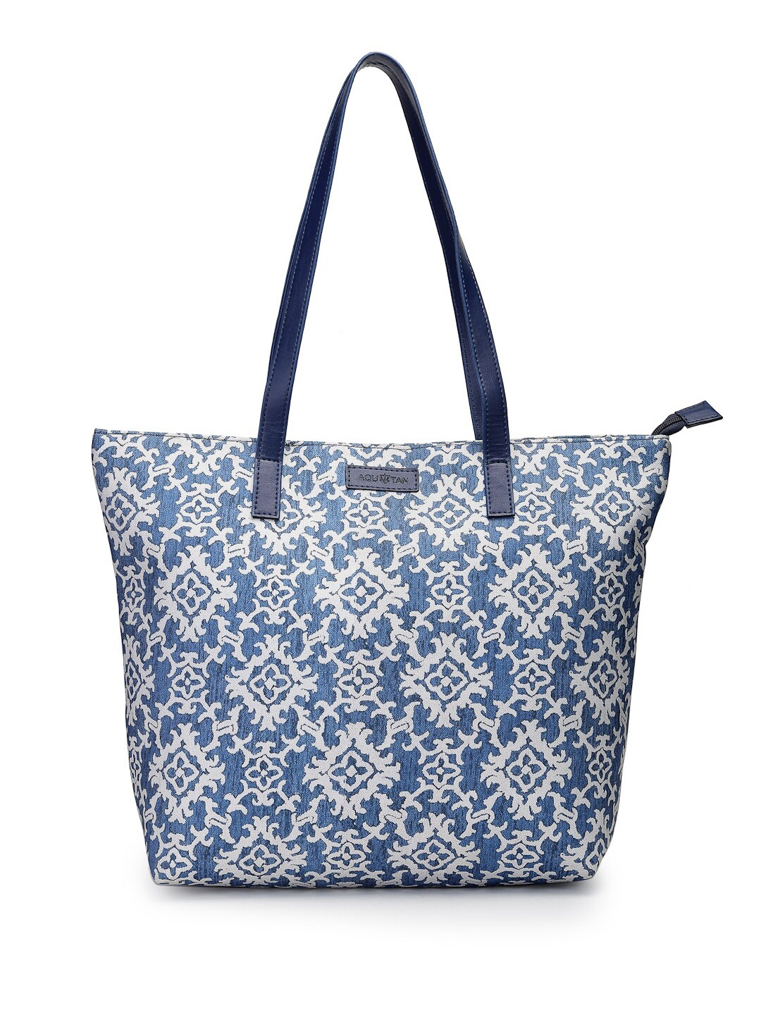 

AQUATAN Ethnic Motifs Printed Shopper Tote Bag, Blue