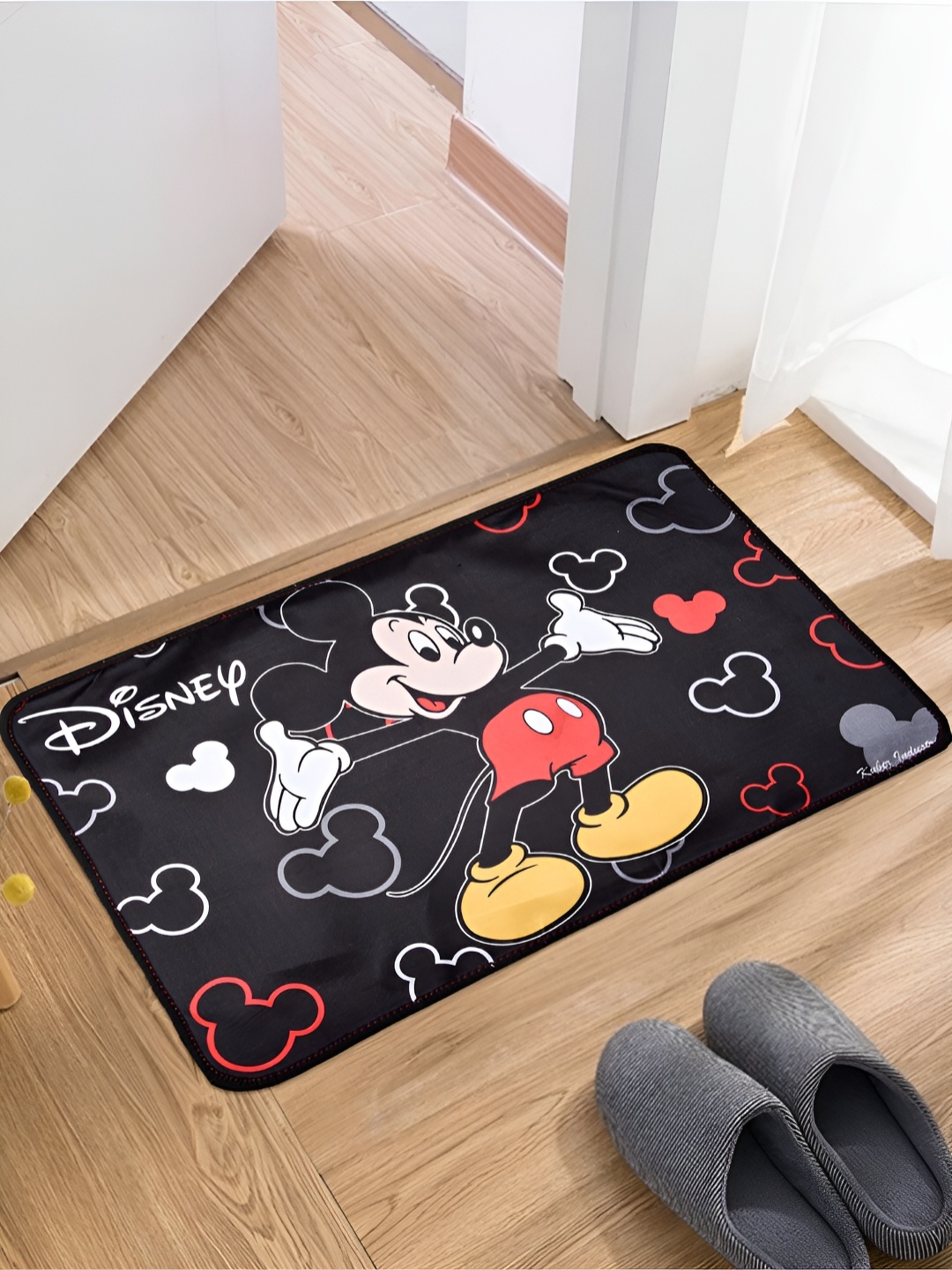 

Kuber Industries Set of 2 Mickey Mouse Doormats, Black