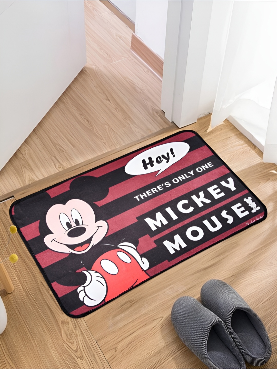 

Kuber Industries Pack of 2 Disney Printed Door Mats, Maroon