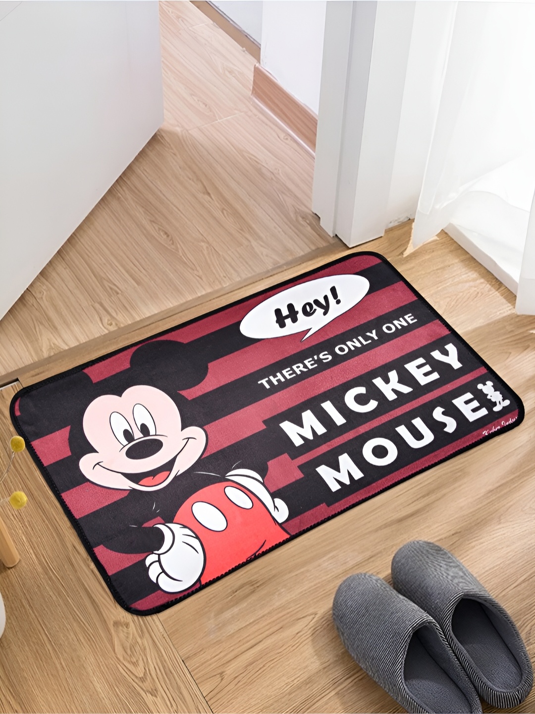 

Kuber Industries Pack of 2 Disney Printed Door Mats, Maroon