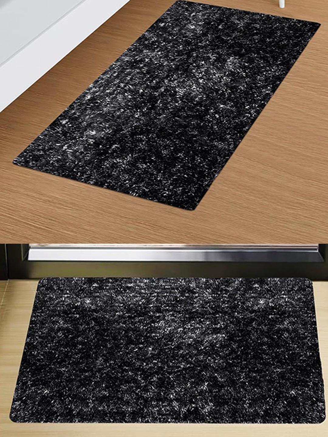 

Kuber Industries Grey 2 Pieces Self Design Anti Skid Doormats